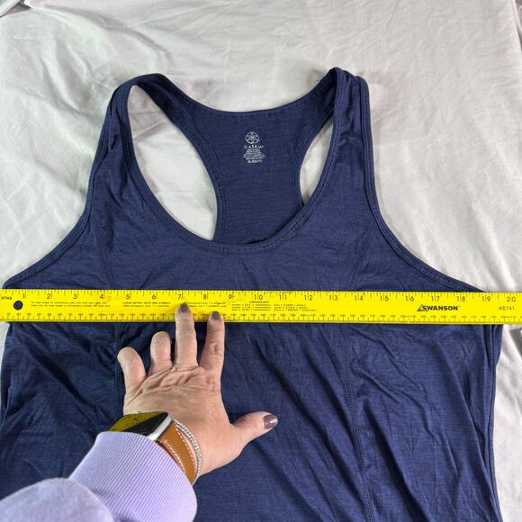 Gaiam Womens Energy Yoga Slim Fit Tank sz XL Maritime Blue Heather New with Tags - Picture 9 of 10